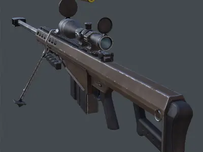 3DRT - Modern Firearms Animated - M107 Low-poly 3D model