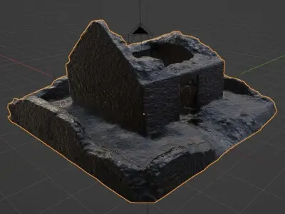 Napoleonic Ruin of Stone Building - Game-Ready Photoscan Low-poly 3D model