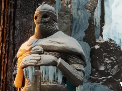 Frozen Norse Environment Low-poly 3D model