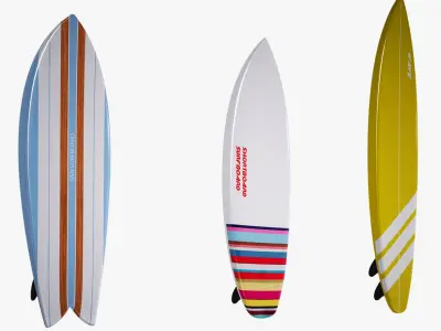 surfboard 3D model 2
