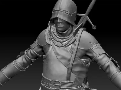 Knight  Character Male Low-poly 3D model