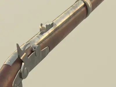 Simple low-poly musket Low-poly 3D model