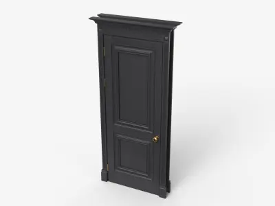 Classic Door Wood Anthracite Gray 3D model