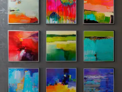Collection of paintings abstract art part 3 3D model