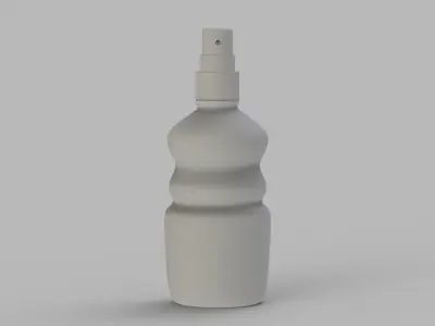 Spray sunscreen bottle with spray and cap 3D model