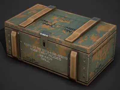 Ammo Crate 01 Low Poly Mobile Ready Low-poly 3D model
