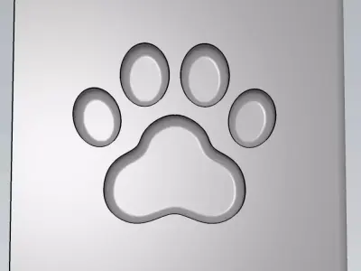 MakeIT Cat Feet Print Mold 3D Model With Top Frame 3D model