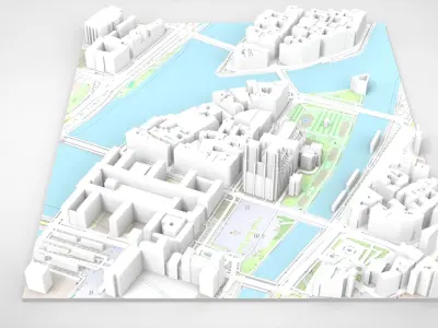 Notre Dame Cathedral Paris France 3D model