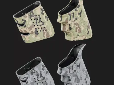 Glock Pistol Grip 2 Pack Low-poly 3D model