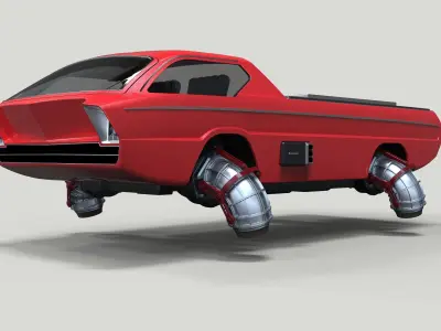 Dodge Deora jet flying car concept 3D model