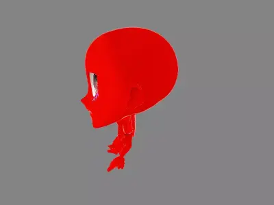 Crunsh Red Bighead - Strange Red Monster Character Low-poly 3D model