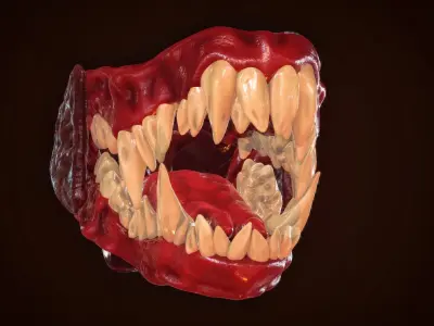 Dragon Teeth-Mouth Low-poly 3D model