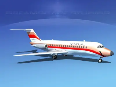 Douglas DC-9-15 PSA 3D model