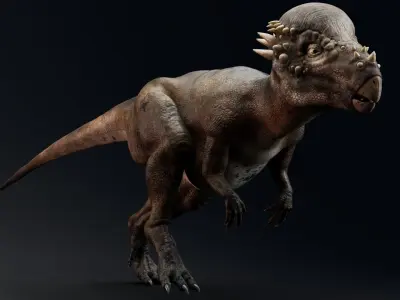 Dinosaur Pachycephalosaurus Low-poly 3D model