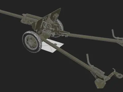 Zis 3 military cannon 3D model