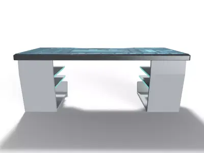 Sci-Fi Computer Desk Low-poly 3D model