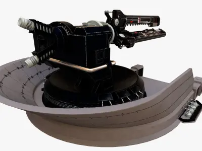 Turret rocket launcher Low-poly 3D model