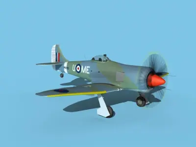 Hawker Tempest MKII V03 RAF 3D model