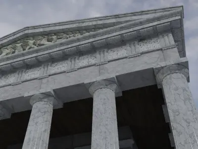 Greek Temple - Doric order Low-poly 3D model