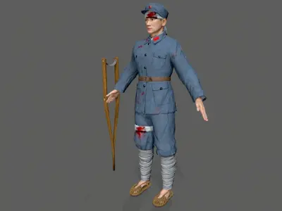 the wounded Low-poly 3D model