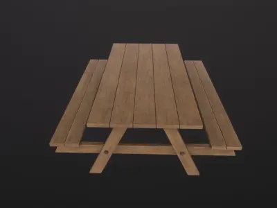 Picnic Table 3D Model Low-poly 3D model