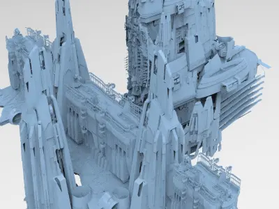 Moon Space colony Military base 4 3D model