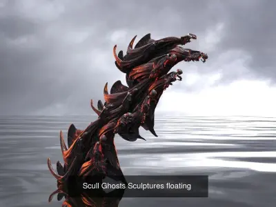 Staff Collection skull with chains hanging from it 