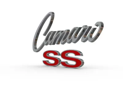 Camaro ss Porsche emblem nameplate 3D model