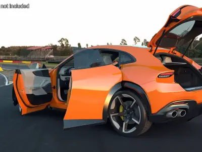 Sports Crossover Car Orange Rigged for Maya 3D model