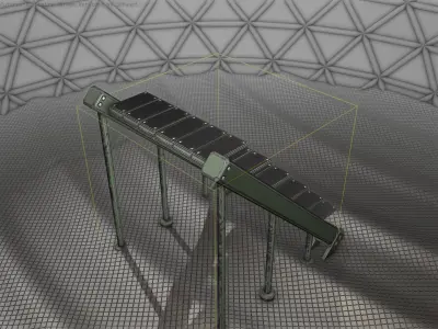 Sci-Fi Stairs - 16 - Green Version Low-poly 3D model