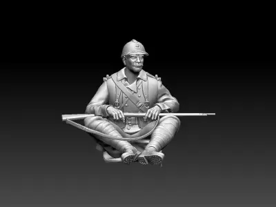 French soldier ww2 3D print model