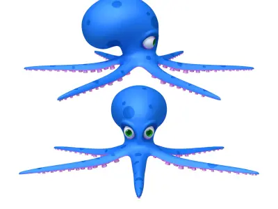 Octopus cartoon 03 3D model