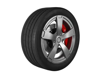 Car Alloy Wheel and Rim R17 Hankook 3D model