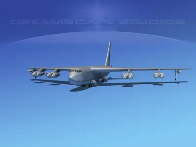 Boeing B-52C Stratofortress Bare Metal 3D model