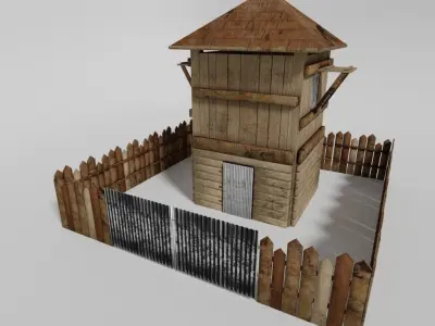 Medieval Building Game Asset Low-poly 3D model