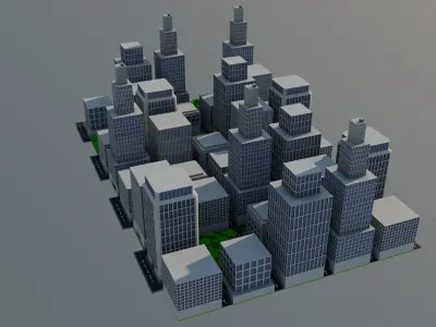 Low Poly Citiy city Free low-poly 3D model