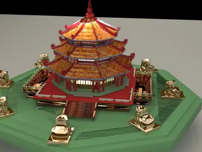 Chinese ancient tower 3D model