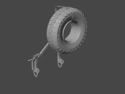 wheel carrier Free low-poly 3D model