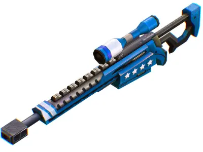 LowPoly Cartoon Sci-Fi Sniper Rifle Future Low-poly 3D model