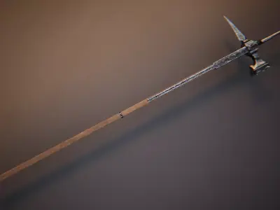 Medieval Polehammer Low-poly 3D model