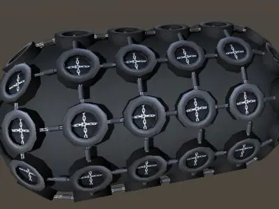 Yokohama pneumatic fenders 3d low-poly model Low-poly 3D model