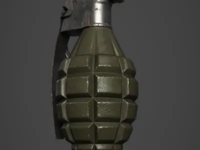 MK2 Grenade Free low-poly 3D model