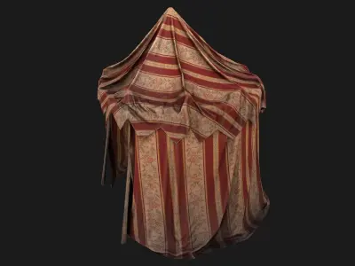 Medieval Fair Tent Market Stall Low-poly 3D model