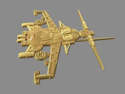 Helicopter MI-24 front view 3D print model