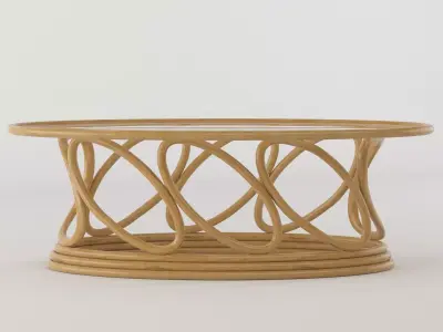 Rattan Coffee Table Summer interior Free 3D model