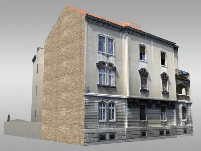 Old Baroque Villa Low-poly 3D model