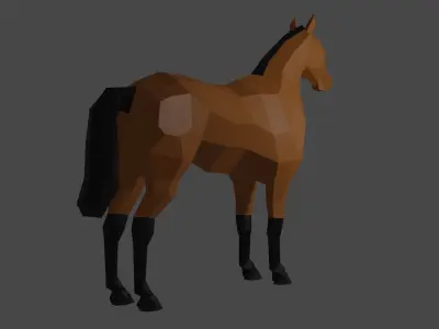 Horse Low Poly Low-poly 3D model