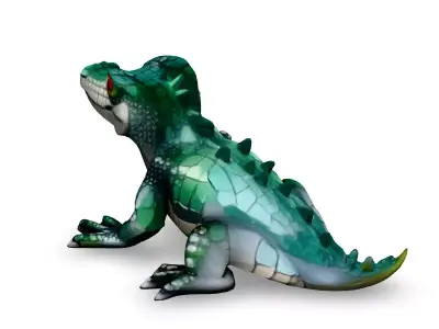 Stylized Cartoon Crocodile 3D Model Low-poly 3D model