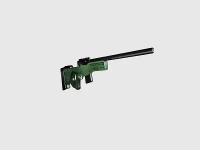 Animated and Rigged Awm Sniper Rifle Low-poly 3D model