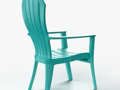 Plastic Garden Chair - Subdivision geometry Low-poly 3D model